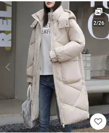 아이보리 롱 다운 자켓