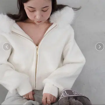 [ SNIDEL ] Sustainable 퍼 후드 니트