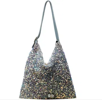 새상품 반짝이는 스팽글 대용량 백 (그레이)