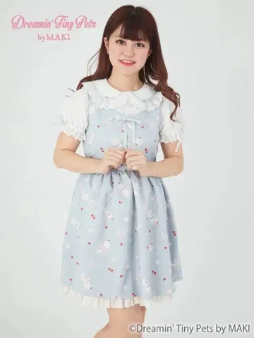 AnkRouge x MAKI 콜라보 JSK 블루 블라우스 세트