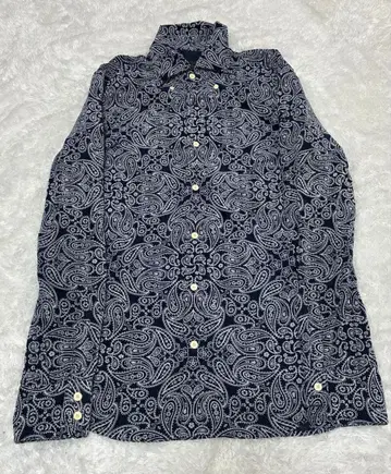 AKM x TMT 긴팔 셔츠 페이즐리 무늬 파랑 x 화이트