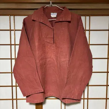 유로 구제 의류 프렌치 워크 피셔맨 스모크 긴팔 풀오버 셔츠