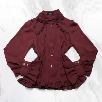 MIHO MATSUDA 미호마츠다 쉬폰 블라우스 L 보르도 고딕