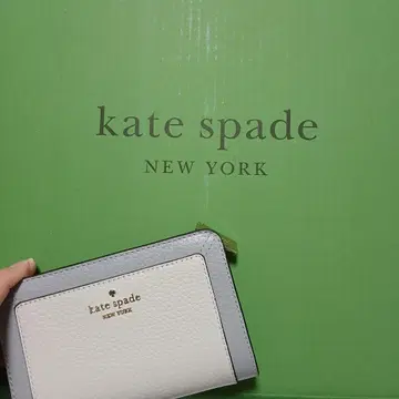 새상품 케이트 스페이드 접이식 지갑 베이지 그레이 바이컬러