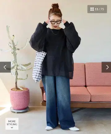 새상품 블랙 오간자 맨투맨