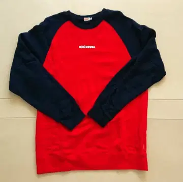 mikiHOUSE 빨간색 네이비 백 로고 트레이닝복 맨투맨 L