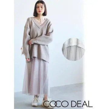 COCODEAL 코코딜 빅 니트 x 튤 원피스