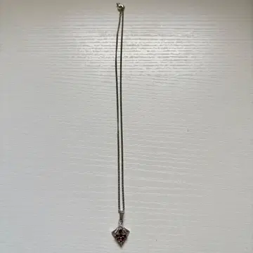 실버 레드 빨간색 스톤 목걸이 1226-a29