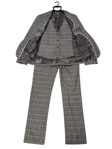 ccxo 그레이 계열 체크 무늬 캐주얼 수트 3세트