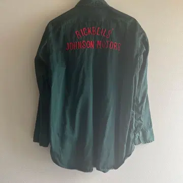 70년대 vintage 아메카지 다크 그린 워크 셔츠