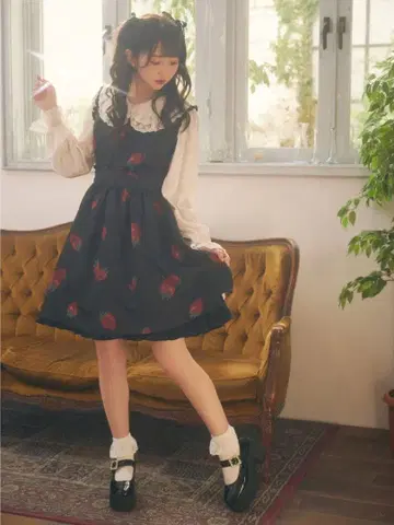 Melt Strawberry JSK 블라우스 세트