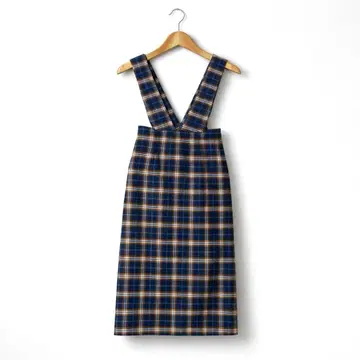 니코앤드 M 사이즈 체크 무늬 살로펫 스커트 점프슈트 네이비