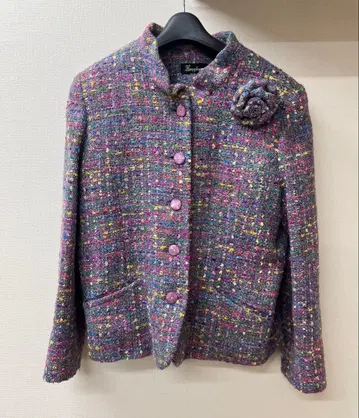 Sapphire 멀티 컬러 트위드 자켓