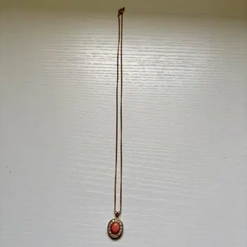 살몬 핑크 타원형 스톤 목걸이 유품 정리 1226-a30