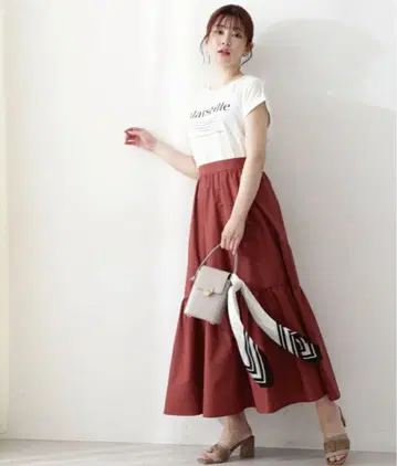 새상품 PROPORTION BODY DRESSING 티어드 플레어 스커트