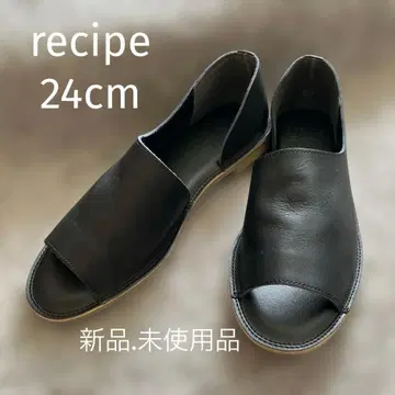 recipe 천연 가죽 사이드 오픈토 신발 24cm