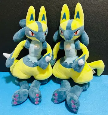 포켓몬스터 메챠모후굿토 봉제 인형 옐로우 컬러 루카리오 2체 세트