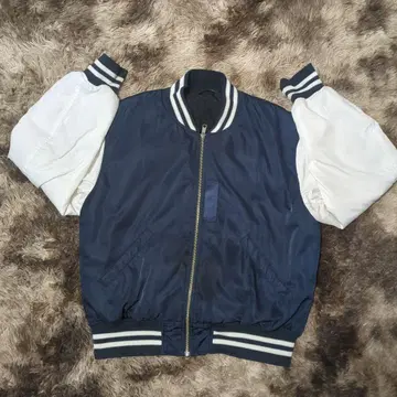 네이비 화이트 바시티 자켓 자켓 ma1 아우터 나일론 자켓