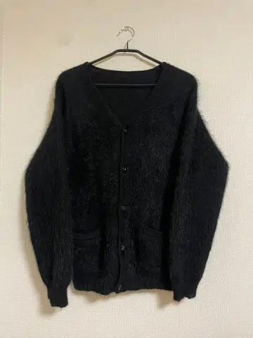 모헤어 가디건 블랙 검정 긴 털 그런지 샤기 노무라 쿠니이치 착용