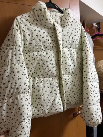 flower 꽃무늬 리브 다운 자켓