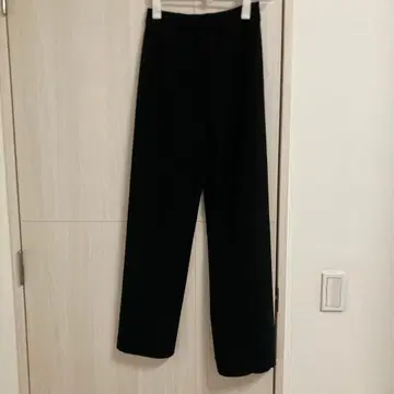 plage 블랙 와이드 팬츠 컷오프 밑단