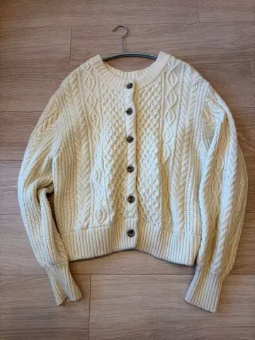 케이블 니트 가디건 green label relaxing