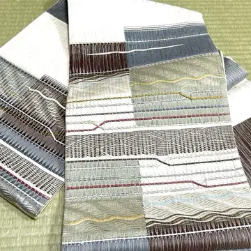 순수 실크 후쿠로 오비 [ 변형 직조 ]