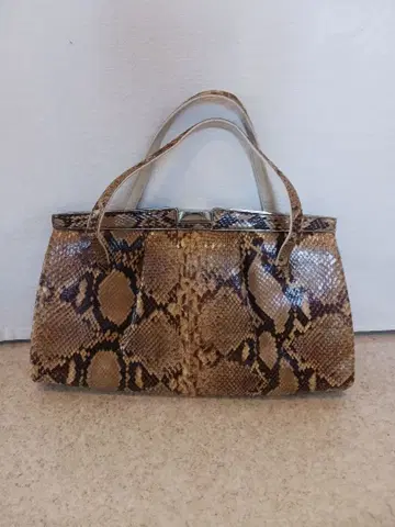 [ 새상품급 ] 뱀 가죽 백 브라운 계열