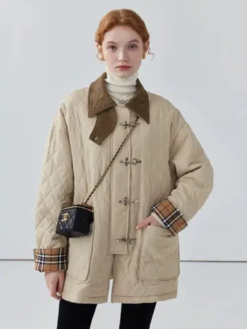 퀼팅 자켓 절개 퀼팅 코트