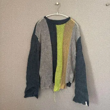 PAMM 단차가 있는 스트라이프 로우게이지 니트