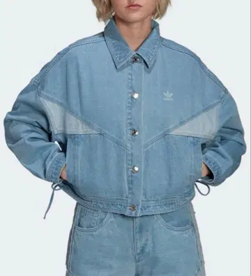 adidas 크롭 데님 자켓