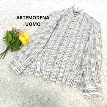 아트 모디너 [ M ] 상의 셔츠 긴팔 올 패턴 긴팔 스트레치 노카라