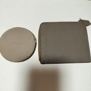 가죽 지갑 그레이 코인 케이스 포함