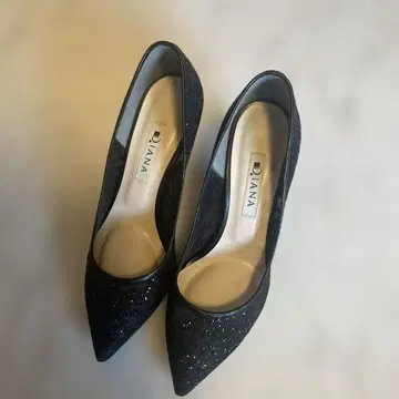 DIANA 블랙 글리터 하이힐
