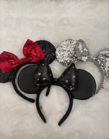 디즈니 미니 머리띠 가죽 스팽글 낱개 판매 가능