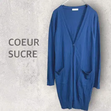 [쿨슈크레] 니트 가디건 M 롱 기장 V넥 무지 심플