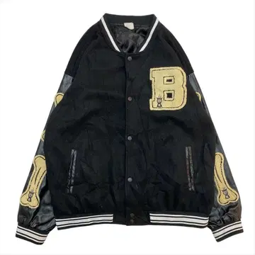 BLACKAIR B 로고 스타디움 점퍼 구제 의류 남성용 F 바시티 자켓
