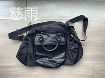 자우 센소유니코 나일론 x 가죽 숄더백 블랙