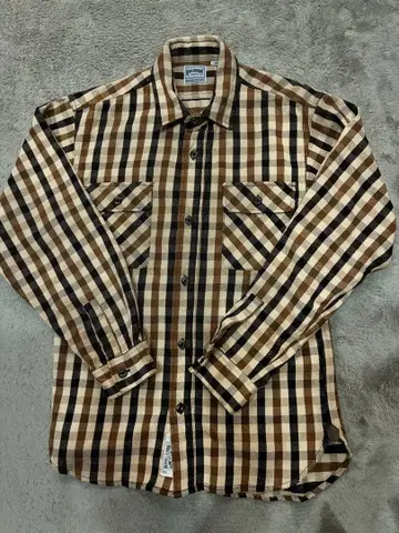 HOUSTON 브라운 계열 체크 플란넬 셔츠 L