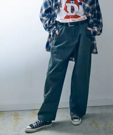 치노 팬츠 R4309 와이드 레그 치노 여성용