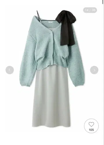 민트 그린 오프숄더 원피스