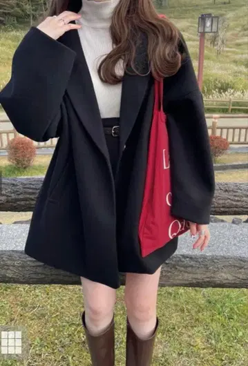 오버 사이즈 블랙 롱 코트