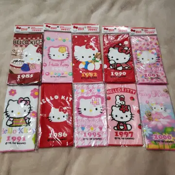 산리오 헬로키티 35주년 푸치 타월 타월 손수건 10장 미사용
