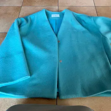 Vin 라이트 그린 노카라 자켓