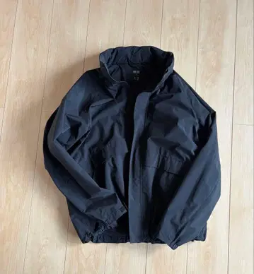 윈드프루프 스탠드 블루종 블랙 유니클로 XL