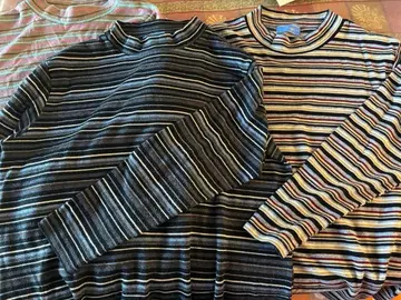 보더 터틀넥 긴팔 니트 3개 세트