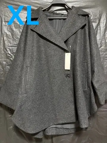 지유 코지 멜톤 케이프 코트 그레이 XL