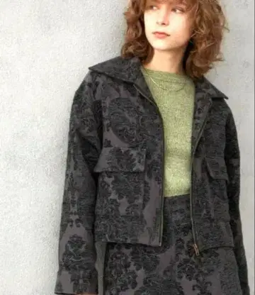 [ 새상품급 ] Unitage 유니테이지 집업 기모 자카드 자켓