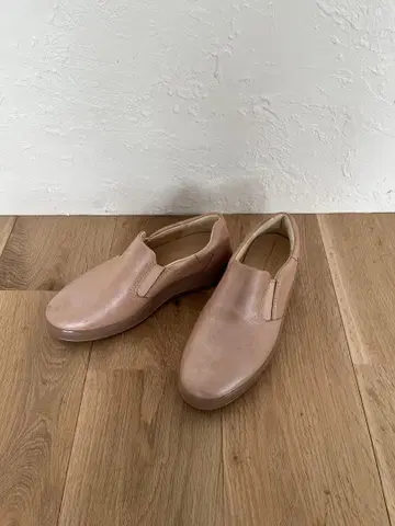 ecco 컴포트 슈즈 22.0-22.5 천연 가죽 EU35 베이지