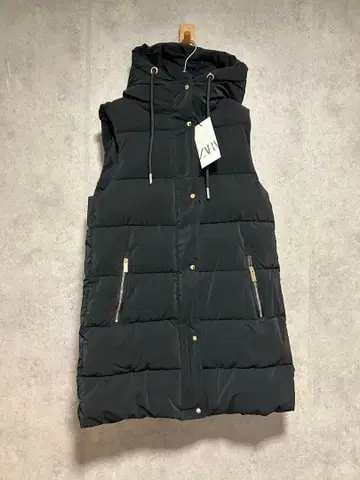 ZARA 롱 기장 퍼프 베스트 XS